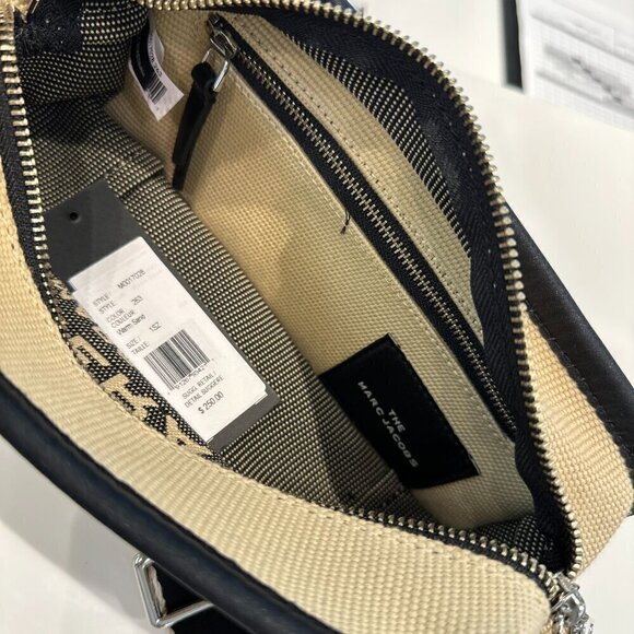 NWT!Marc Jacobs The Camera Bag -White Canvas with Black logo binded edge - Picture 5 of 16